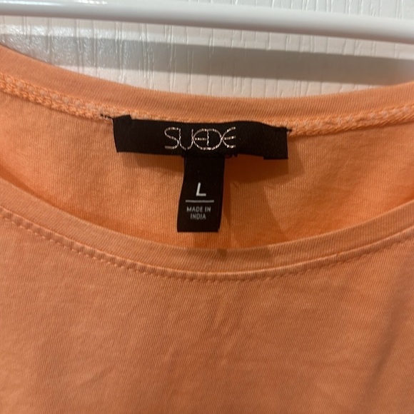Suede size L orange, and off-white ombre  sleeveless top - Picture 2 of 4